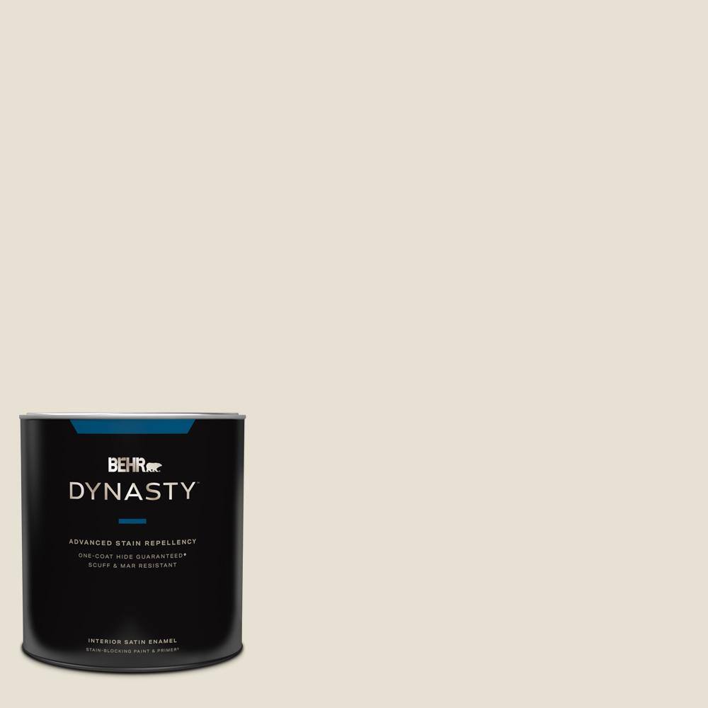 BEHR DYNASTY 1 qt. MQ313 Crisp Linen OneCoat Hide Satin Enamel