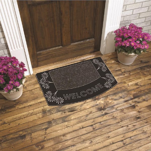 28 x 16 Flocked Coir Mat, Welcome