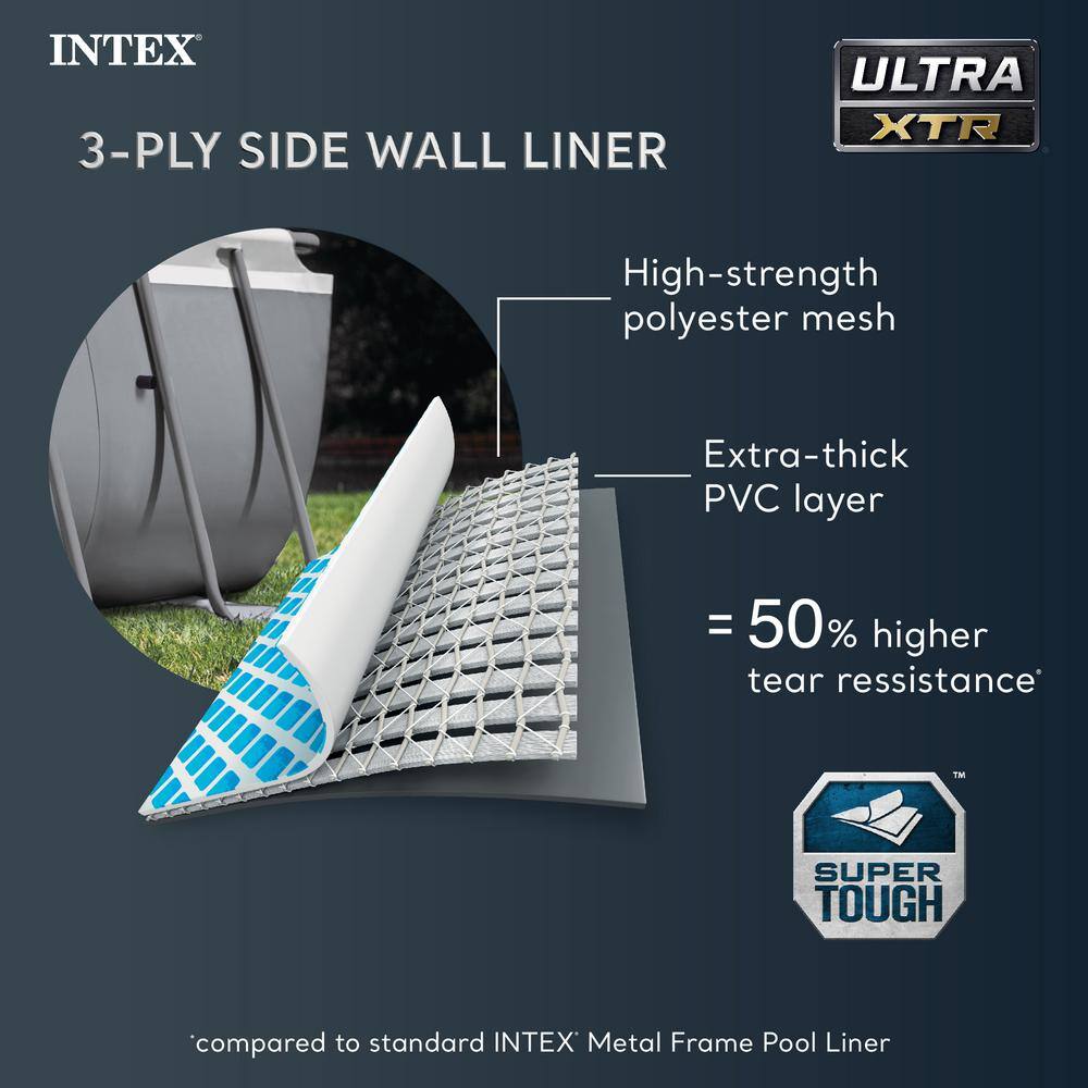 Intex Rectangular Ultra XTR Above Ground Pool with Sand Filter Pump