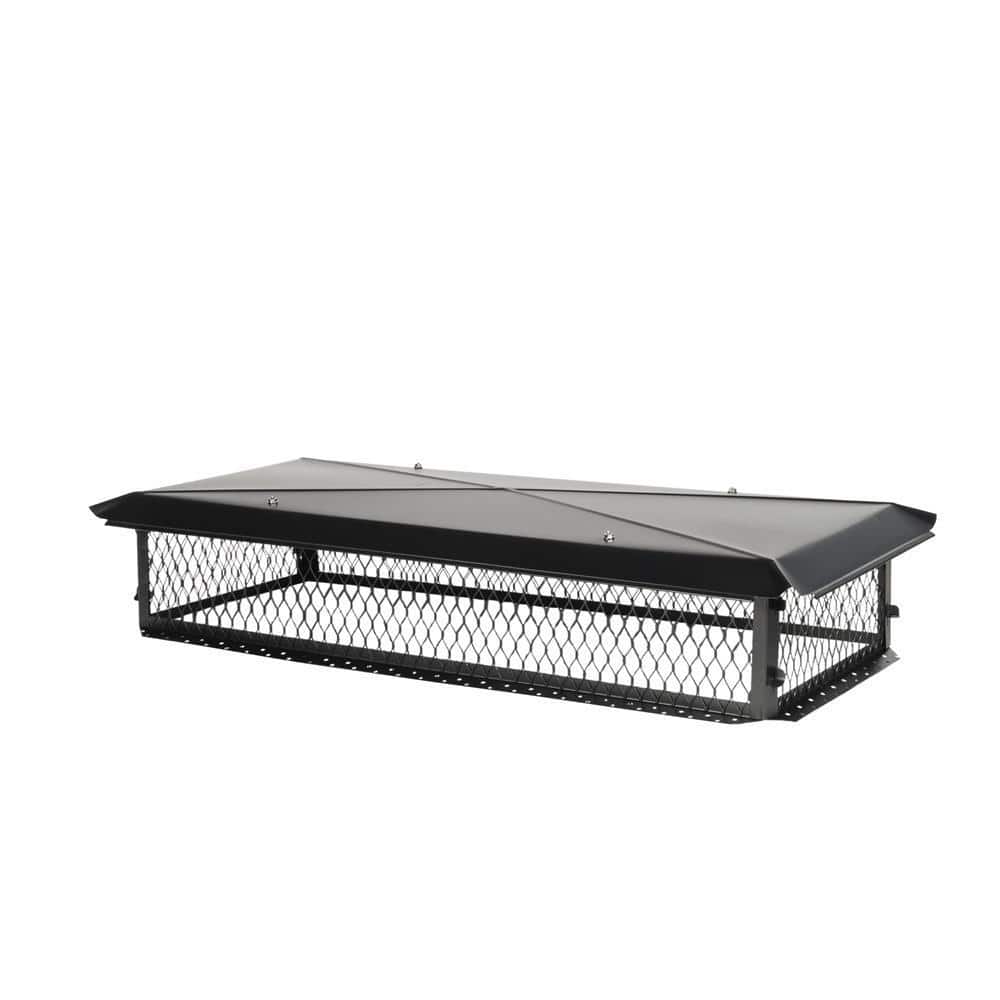 BigTop 41 in. x 17 in. x 8 in. H Chimney Cap in Black Galvanized Steel BBT1741K The Home Depot