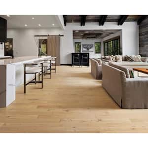 Patton Avenue Winter Wheat Oak 0.5 in. T x 5 in. W Wirebrushed Engineered Hardwood Flooring (29.54 sq. ft./case)