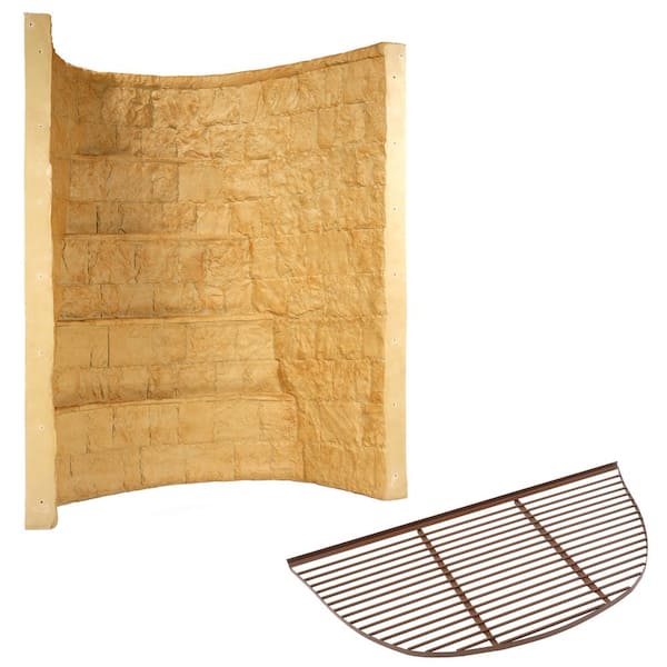 SHAPE PRODUCTS Rockwell 66 in. x 44 in. x 84 in. Tan Composite Window Well with Aluminum Bar Grate