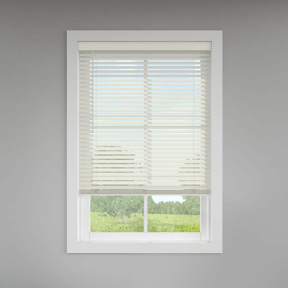 UPC 197067041241 product image for Classic Value White Cordless Room Darkening Faux Wood Blinds with 2 in. Slats -  | upcitemdb.com