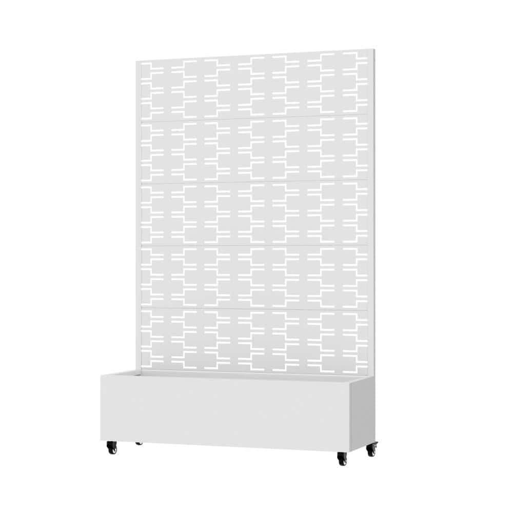 72 in. H x 47 in. W White Planter Box Metal Privacy Screen Garden Bed with Trellis for Climbing Plants price history on PriceWatchPro