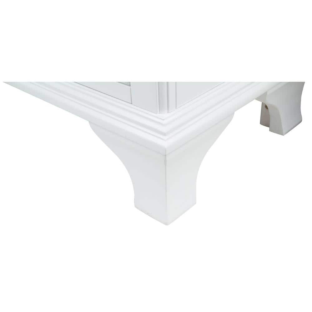White Freestanding Vanity Cabinet with Vitreous China Sink