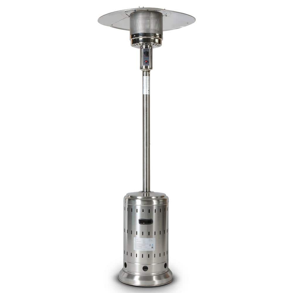 46,000 BTU Mushroom Outdoor Metallic Cover Patio Heater with 2 SmoothRolling Wheels, Hose Set