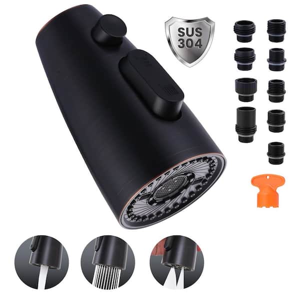 1/2 in. Kitchen Faucets Head with 3-Spray Modes with 9-Adapters for Kitchen Sink Faucet in Oil Rubbed Bronze