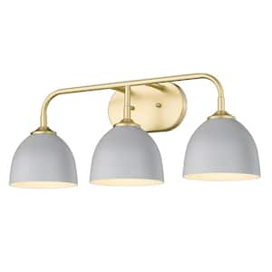 Zoey 8 in. 3-Light Olympic Gold Vanity Light