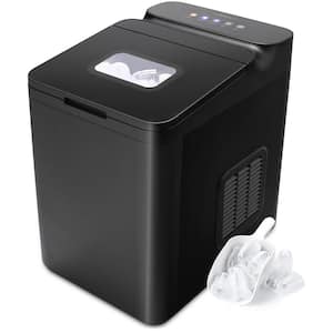 9 in. 33 lbs./24H Portable Ice Maker Machine Countertop Ice Cube Maker with Scoop and Basket Black