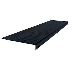 Low Circular Profile Black 12.5 in. x 60 in. Rubber Square Nose Stair Tread
