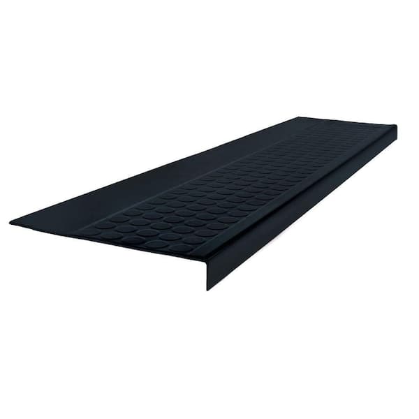 ROPPE Low Circular Profile Black 12.5 in. x 72 in. Rubber Square Nose Stair Tread