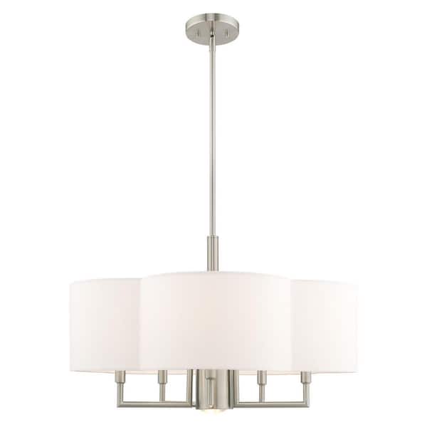Livex Lighting Chelsea 6 Light Brushed Nickel Pendant Chandelier