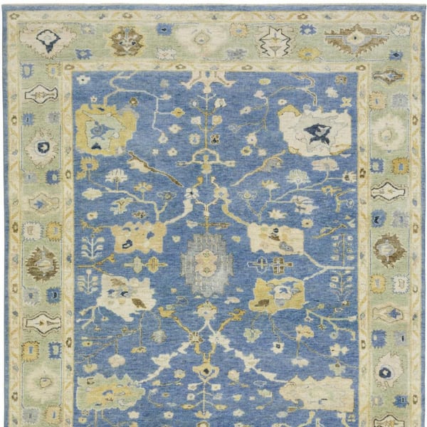 10 ft. x 14 ft. Blue, Green Oriental Washable Area Rug