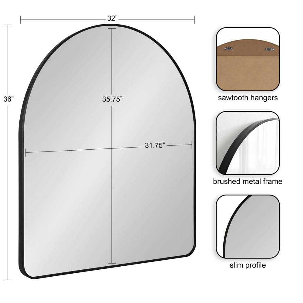 Zayda Black Aluminum Arched Full-Length Mirror