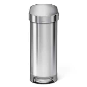 45-Liter Fingerprint-Proof Brushed Stainless Steel Slim Step-On Trash Can