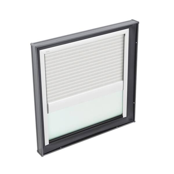 VELUX 46-1/2 in. x 46-1/2 in. Fixed Curb Mount Skylight with Laminated Low-E3 Glass and White Manual Light Filtering Blind