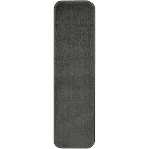 Trendy Collection Gray 8-1/2 in. x 30 in. Indoor Carpet Stair Treads Slip Resistant Backing (Set of 13)