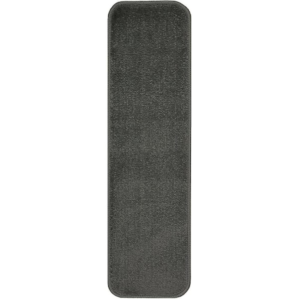 RugStylesOnline Trendy Collection Gray 8-1/2 in. x 30 in. Indoor Carpet Stair Treads Slip Resistant Backing (Set of 13)