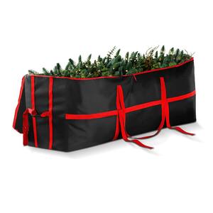 Black Waterproof Artificial Tree Storage Bag for Trees Up to 9 ft. Tall