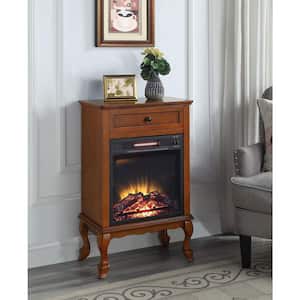 Eirene 23 in. Electric Fireplace with Drawer in Walnut