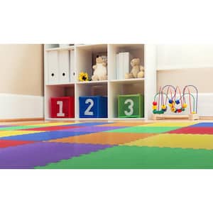For Living Reversible Foam Tiles for Kids, 4-pk, 24-in x 24-in