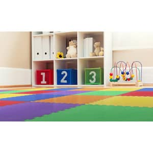 IncStores - Foam Tiles (Rainbow, 6 Tiles) - 2ft x 2ft Economy Class Interlocking Tiles Are Ideal for