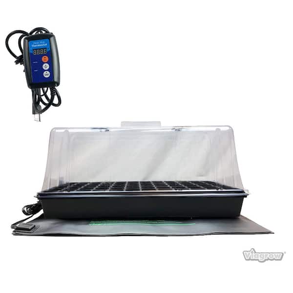 Viagrow Single Propagation Kit with Heat Mat, Flat Tray, Flat Insert, Tall Dome, Tray Heat Mat with Thermostat