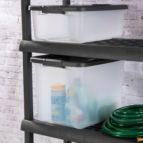 Sterilite Gray 50-Quart Storage Shelf Tote