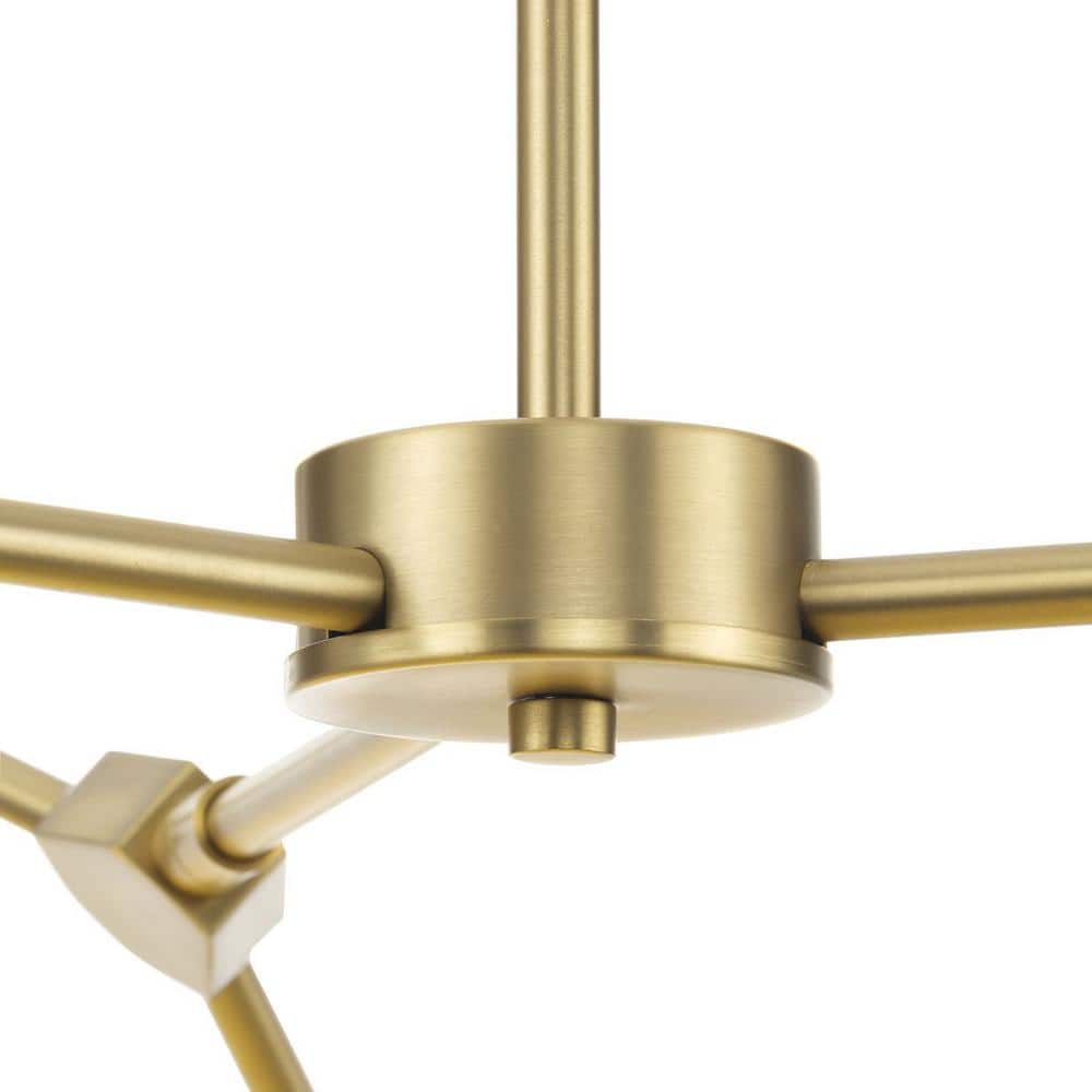 Haas 50'' Brushed Bronze Chandelier with Opal Glass Globes