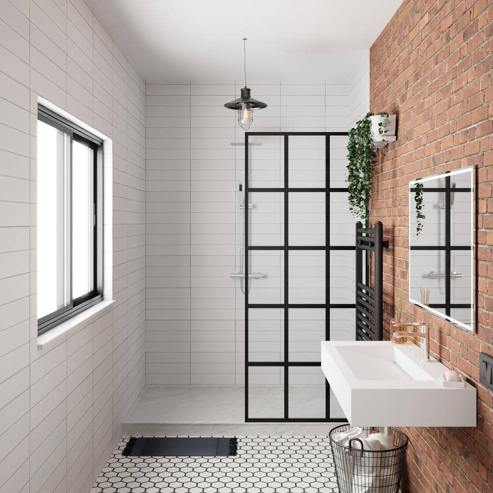 Pyramid 36" Matte White Solid Surface Wall-Mount Bathroom Sink
