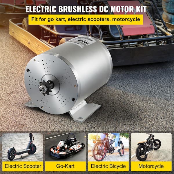 VEVOR 800-Watt Electric Brushless DC Motor Kit 48-Volt 4500 RPM Brushless  Motor with 33 Amp Speed Controller 1800WWSDJJKZQJTSBV0 - The Home Depot