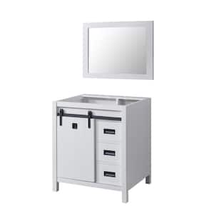 Da Vinci 32 in. W x 25 in. D x 35 in. H Bath Vanity Cabinet without Top in White with Mirror
