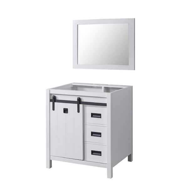 Direct vanity sink Da Vinci 32 in. W x 25 in. D x 35 in. H Bath Vanity Cabinet without Top in White with Mirror