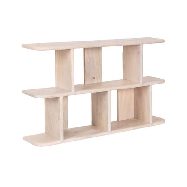 Madero 30 in. W x 6 in. D White Wood Decorative Wall Shelf