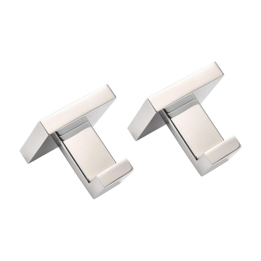 2-Pack SUS304 Stainless Steel Wall Mounted Towel Hooks in Chrome for Bathroom
