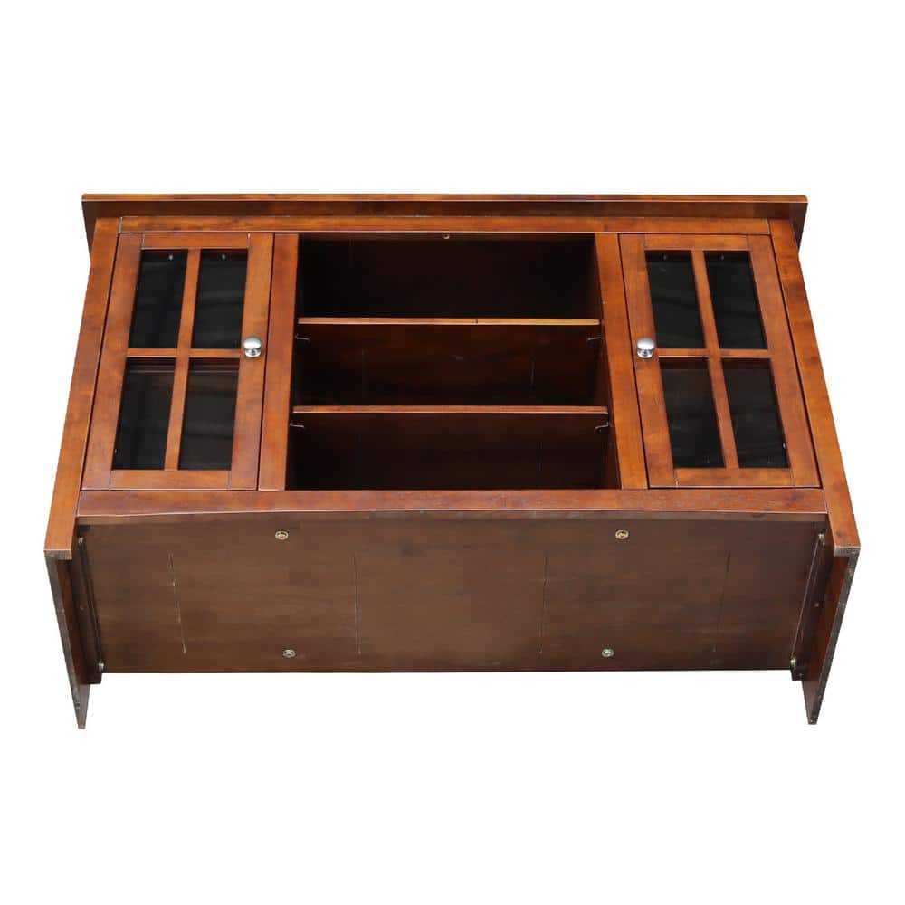 Espresso Solid Wood 48" Media Console with Cabinet
