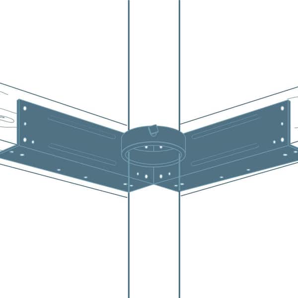 2-3/8 in. Galvanized Steel Chain Link Fence Corner Wood Post Adapter