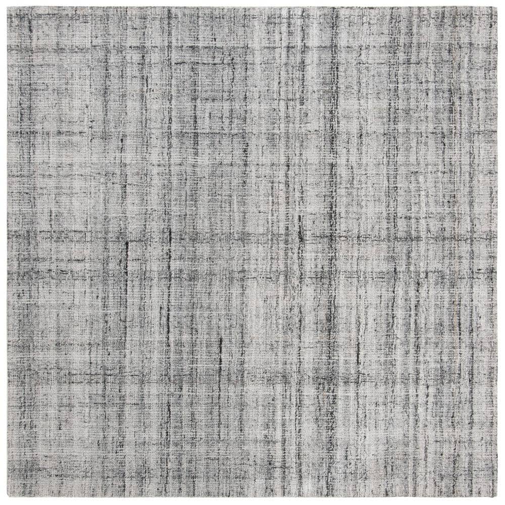 Abstract Gray/Black 6 ft. x 6 ft. Striped Square Area Rug price history on PriceWatchPro