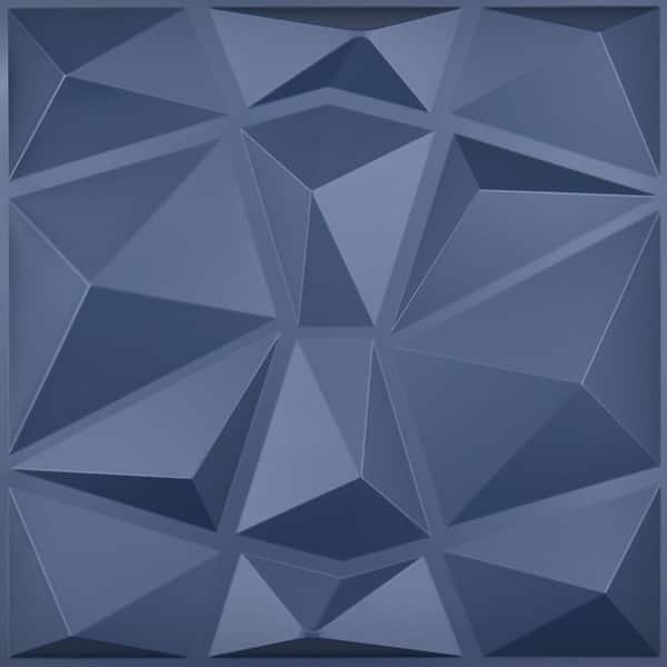 Art3dwallpanels Diamond Decorative 3D PVC Wall Panel Navy Blue 19.7 x 19.7 in. ( 32 sq. ft. /case)