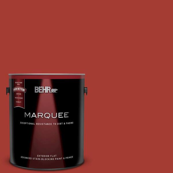 BEHR MARQUEE 1 gal. #UL110-16 Bijou Red Flat Exterior Paint and Primer in One