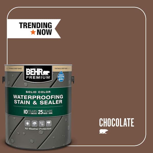 1 gal. #SC-129 Chocolate Solid Color Waterproofing Exterior Wood Stain and Sealer