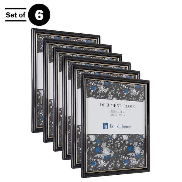 8.5 in. x 11 in. Black Document Picture Frame (6-Pack)