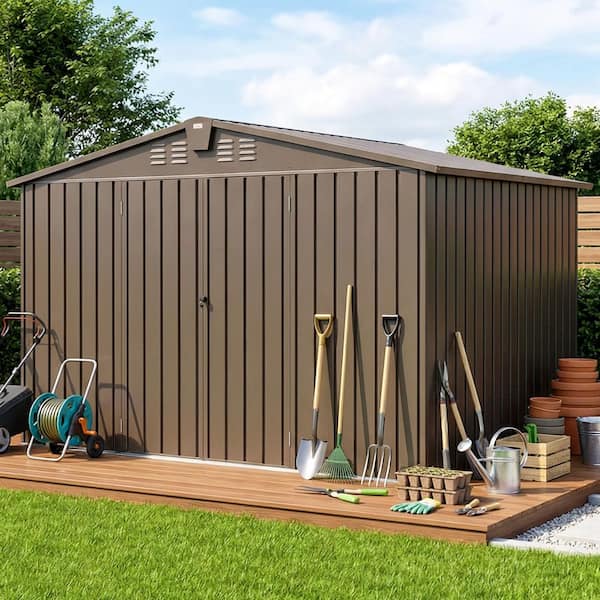 ToolCat 10 ft. W x 8 ft. D Outdoor Metal Shed Storage Tool House