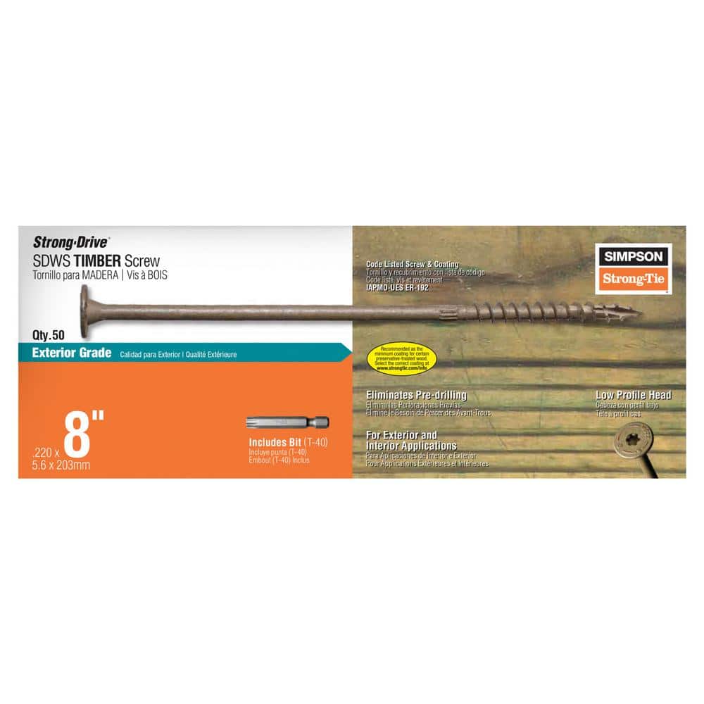 8" Tan Double-Barrier Coated Timber Screws with Star Drive