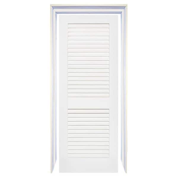 80 in. H x 30 in. W Plantation White Solid Core Wood Slab with Jamb Kit