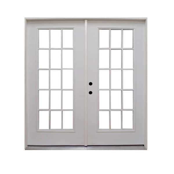 Steves & Sons 72 in. x 80 in. Element Series Retrofit Prehung Right-Hand Inswing White Primed Steel Patio Door
