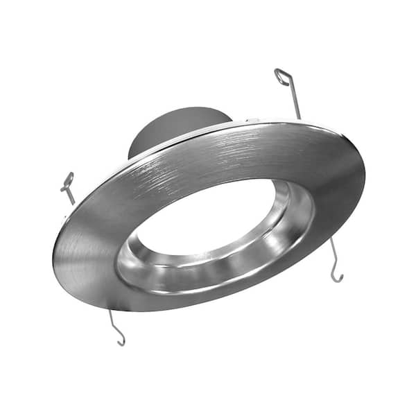 NICOR 5 in. and 6 in. Downlight Nickel 800-Lumen Integrated LED Recessed Trim Retrofit Light