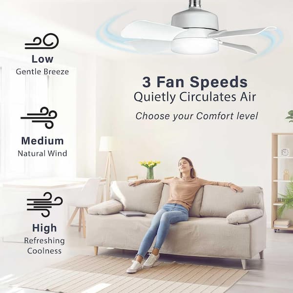 Bell + Howell 15.7 in. Indoor White Ceiling Fan with Remote