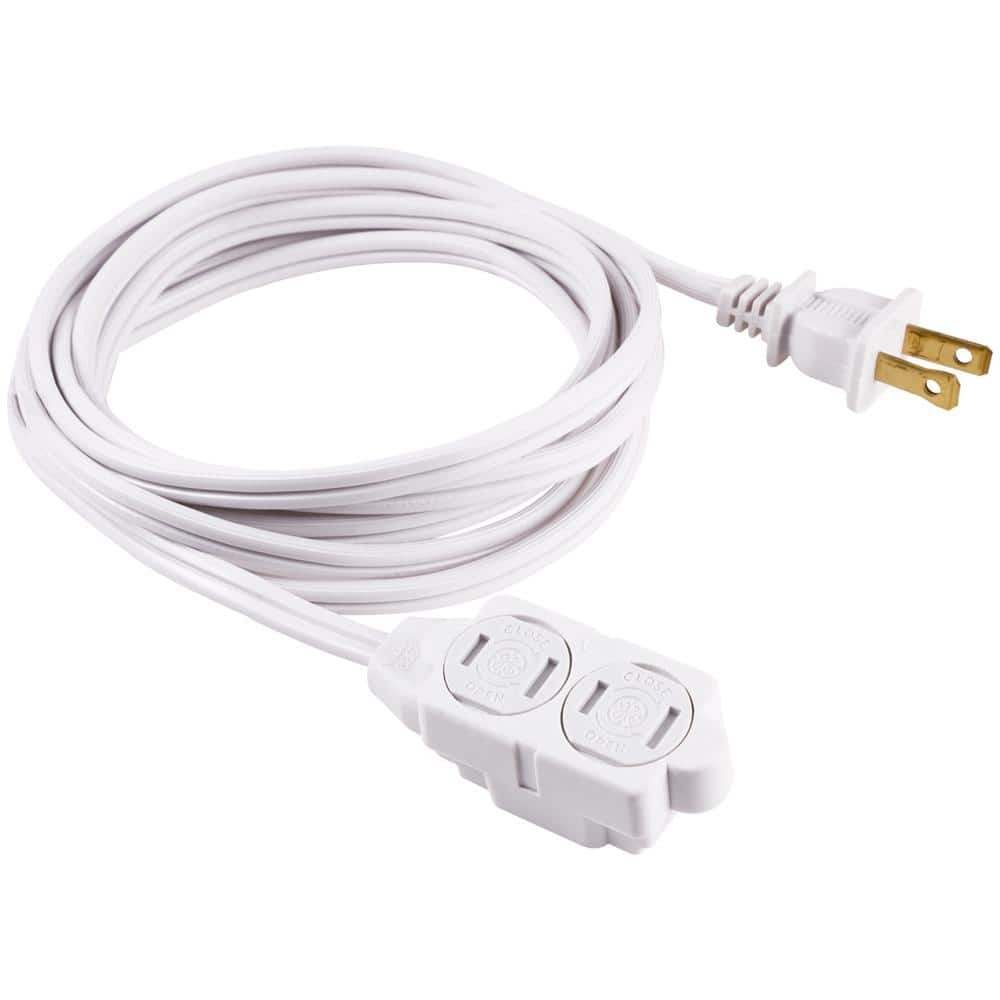 Project Source 6' 16/2 White 2-Prong Indoor SPT-2 Light Duty General Extension Cord - Each UT660606