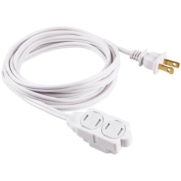 GE 9 ft. 2-Wire 16-Gauge Polarized Indoor Extension Cord, White 51947 - The  Home Depot